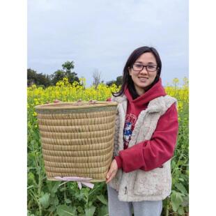 精编竹编方背筐纯手工收纳筐竹篾背篼竹篮子竹编背篼竹背篓竹背筐