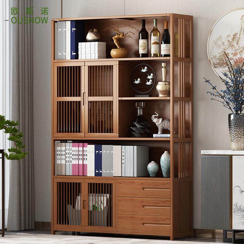 书架置物架简易创意落地客厅竹收纳架儿童学生简约储物实木书柜,住宅家具,书架,淘宝优惠券,粉丝福利购,淘宝优惠卷