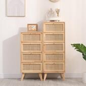斯堪 纳维亚实木藤抽屉柜简单现代抽屉储物柜B&B覆古抽屉柜储物