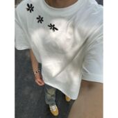 男宽松潮流美式 设计感小众短袖 复古t恤街头潮牌上衣 纯棉夏季 新款