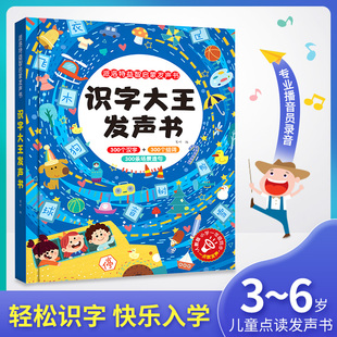 会说话的识字大王发声书 幼儿学前识字书3-6岁儿童手指点读书3000字幼儿启蒙早教书发声书 早教有声书发声书识字书幼儿认字书2000