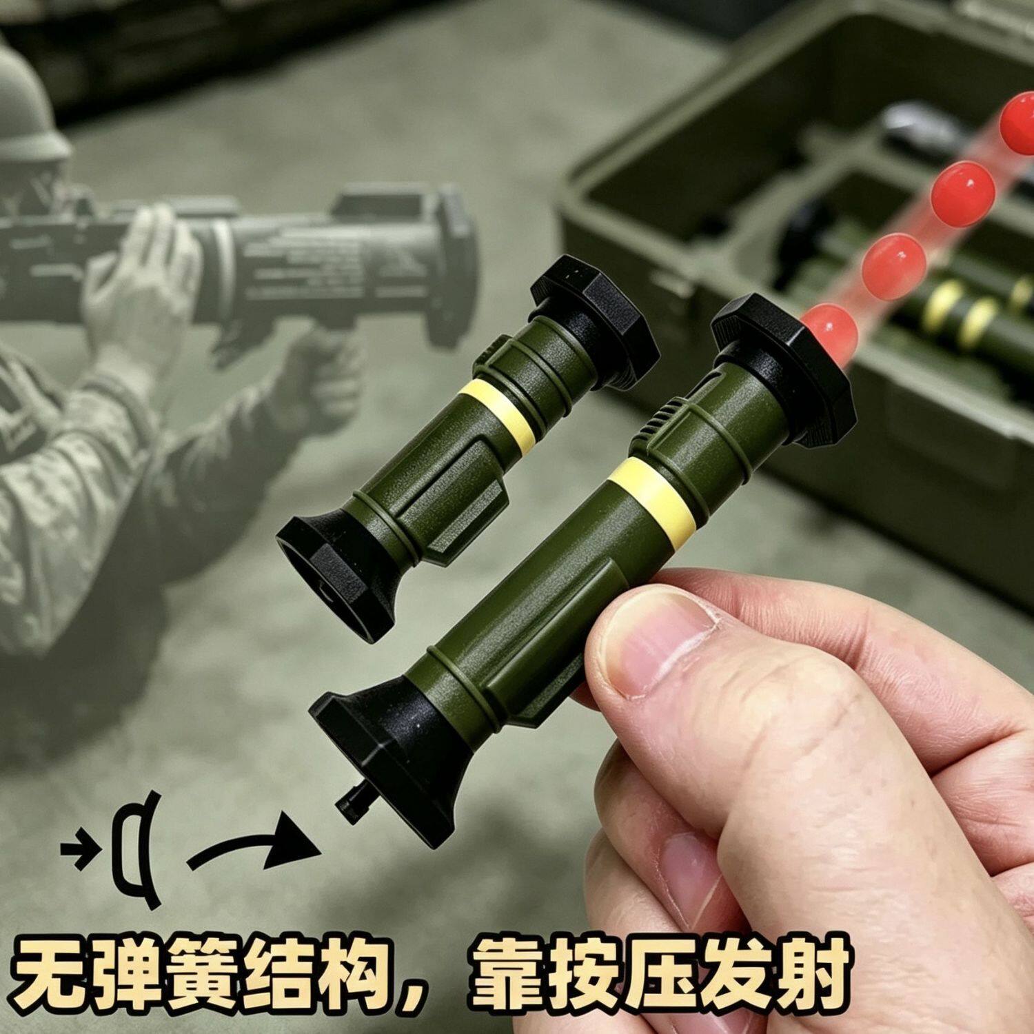 3D打印按压弹射把玩模型无弹簧小球靶盘套装解压玩具