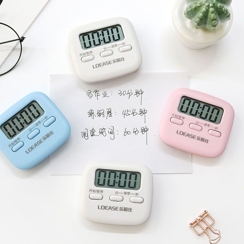 电子计时器厨房闹钟烘培定时器提醒器学生倒计时器秒表迷你可爱