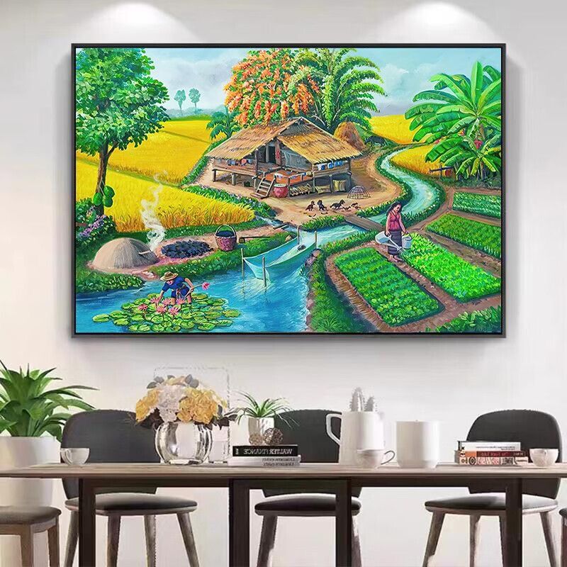 2025新款田园生活钻石画客厅卧室diy手工点钻贴钻石绣带框粘贴画