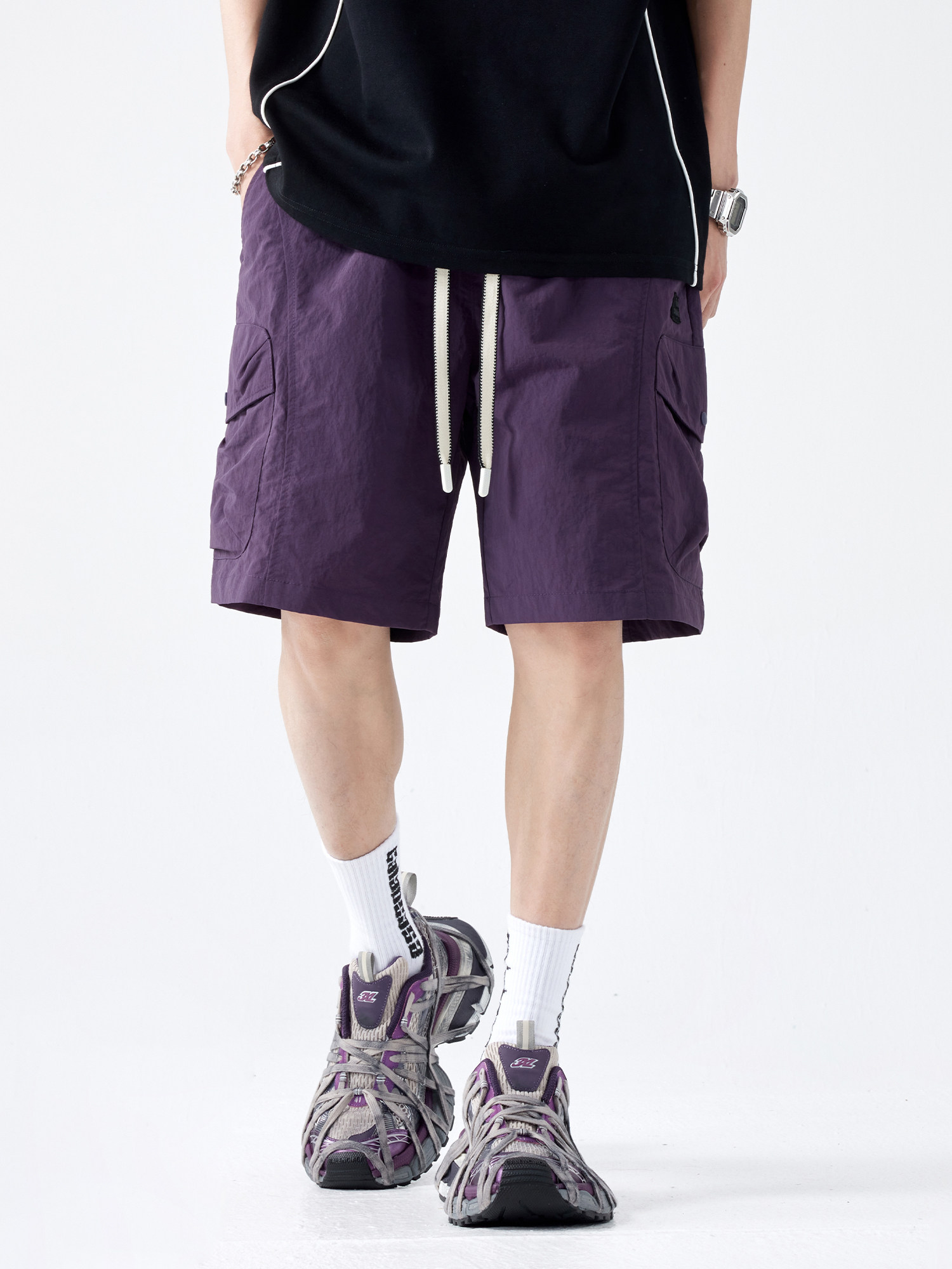 RHRB JAPANESE MENS SHORTS SUMMER THIN COOL FEELING QUICK DRY TIDE BRAND FIVE-POINT LOOSE ATHLEISURE PANTS MEN