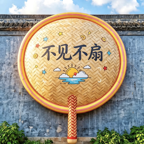 大型充气蒲扇拍照道具清凉装饰