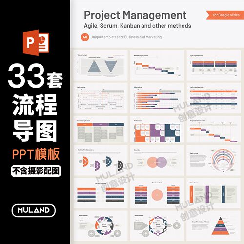 项目管理进度流程信息图表格逻辑思维导图进度分析规划PPT模板