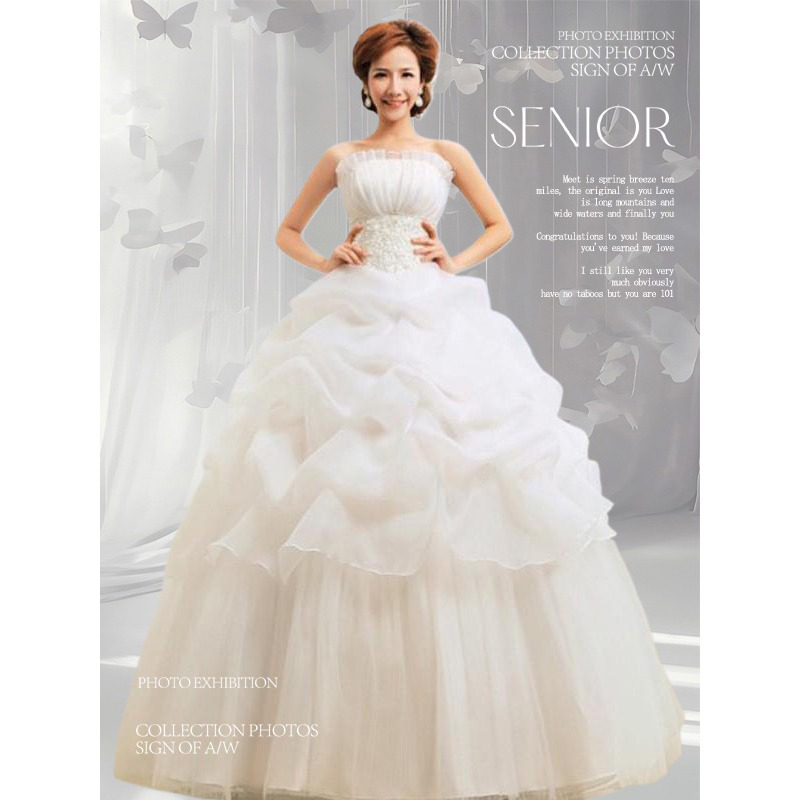 婚纱韩版婚纱礼服2026新款抹胸韩式公主显瘦婚纱新娘抹胸大码孕妇