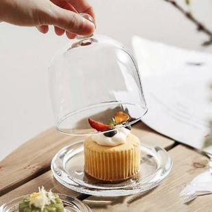 Cheese Snack Cover Display Case Dessert Glass Plate Stand