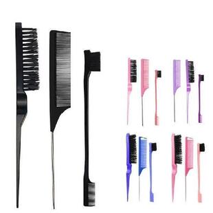 3Pcs Slick Back Hair Brush Set Bristle Hair Brush Brush