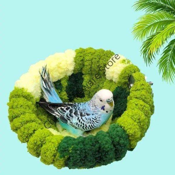 91AD Pet Bird Cage Nest Plush Bed for Small Birds Screw