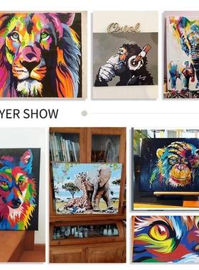 DIY Painting By Numbers Paint Kit Village Landscape Drawing