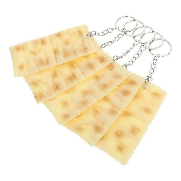 5 Pcs Pendant Biscuit Simulation Toy Food Key Chain