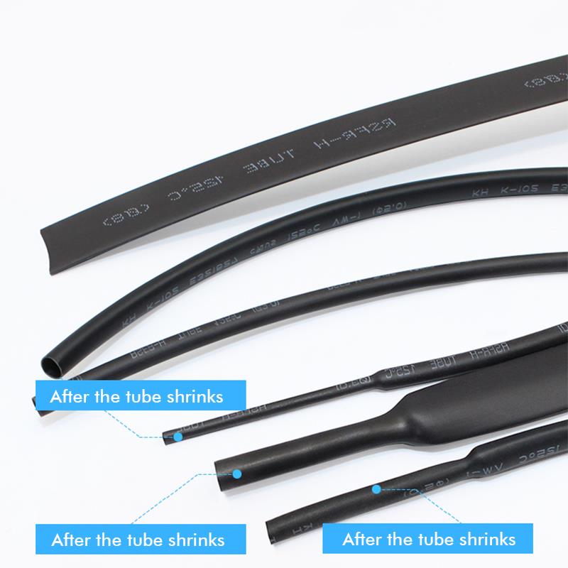 1M/5M Black Thermoresistant Heat Shrink Tube Wire Cable slee