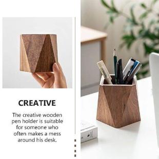 Holder Wooden Creative Container Storage Desktop Pen
