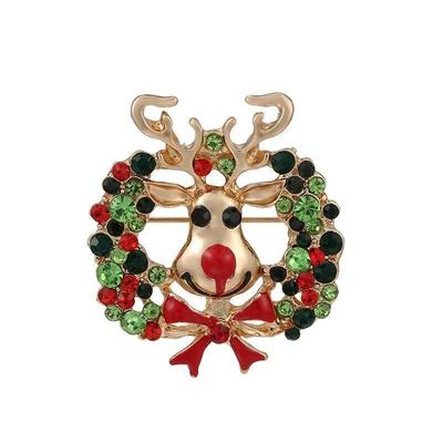 Luxury Exquisite Christmas Brooch Pin Snowman Santa Claus Bo