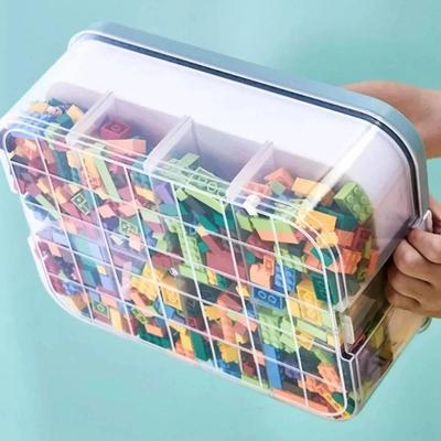 Kids Building Blocks Storage Box Stackable Storage Case Adju