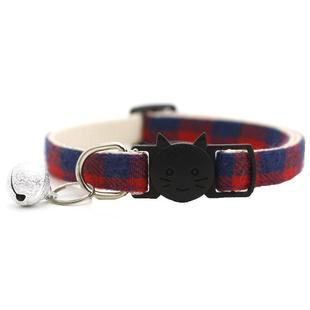 Safety Plaid Bell Cat Adjust With Dog Buckles Pet Collar