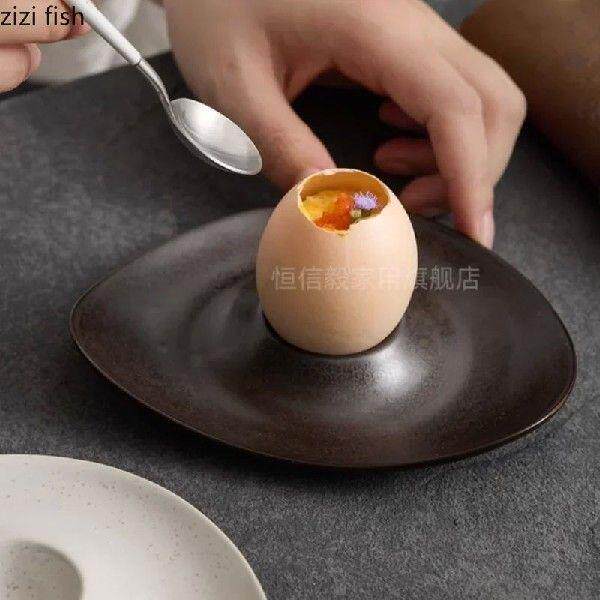 Irregular Egg Tray Ceramic Plates Egg Rack Dessert Plate