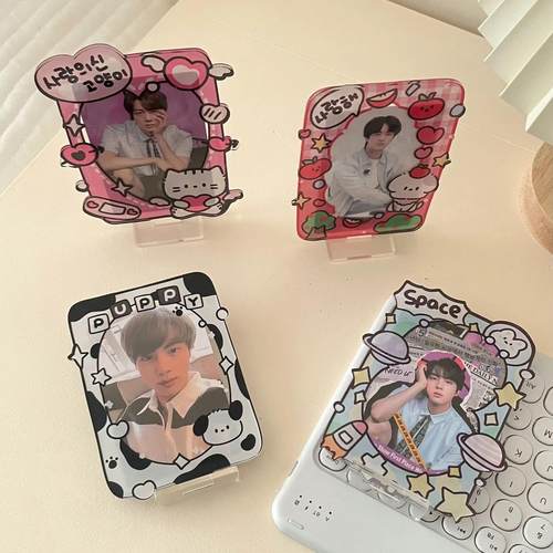 Korean Ins Cute Cartoon Acrylic Card Display Stand Kpop