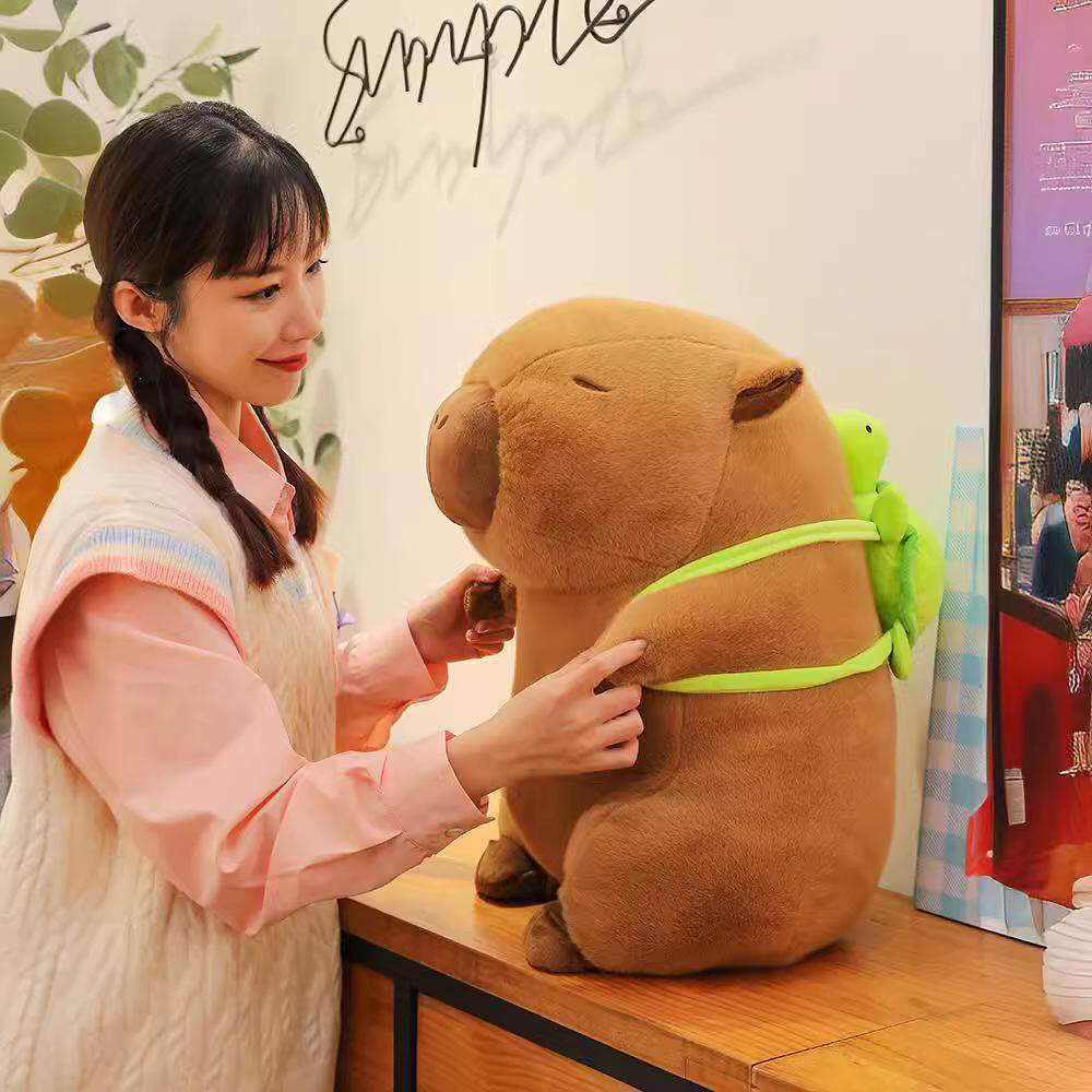 Super Cute Capybara With Turtle Backpack Capibara Plush Doll