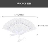 Stage Lace Women Handheld Pearl Fan Bridal Wedding Show