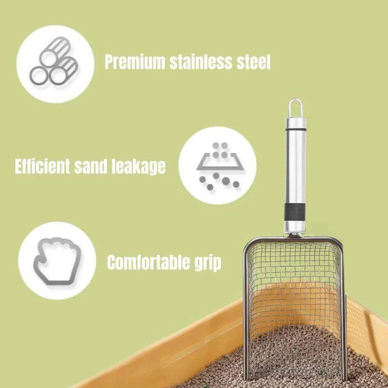 Pet cleaning tool metal aluminum alloy cat litter scoop stai