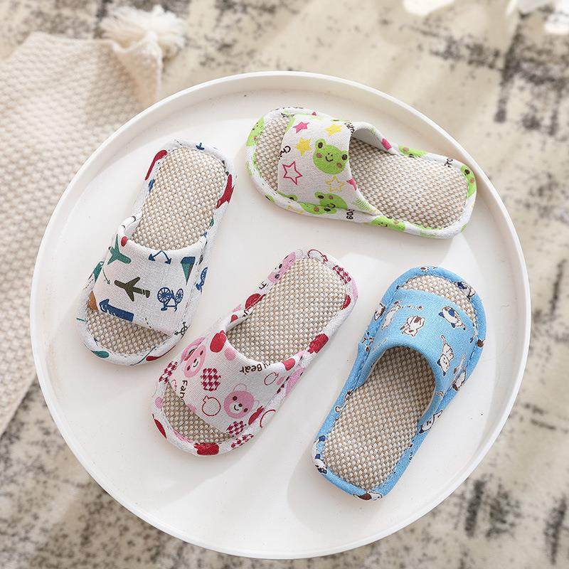 slip and sweat absorbing linen slippers for boys and girls