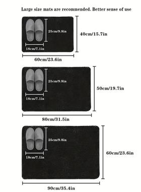 3D Non Slip Bathroom Mat Bath Mats Absorbent Doormat Carpet