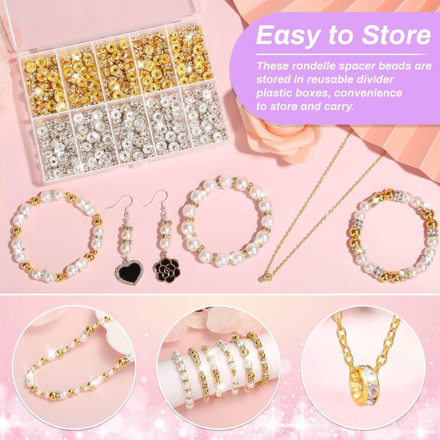 Crystal Spacer Beads For Bracelet Making Kit DIY Accessories
