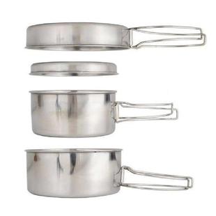 Handle Steel Cookware Stainless Camping Stackable Folding
