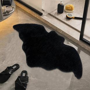 Shaped Bathroom Rug Halloween Non Bat Black Slip Decoration