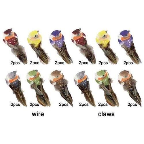 12Pcs Artificial tiny birds Handmade Flower Floral craft