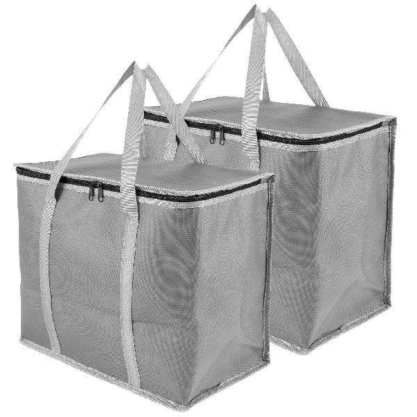 2 Pack Insulated Grocery Bags Collapsible Food Delivery Bag