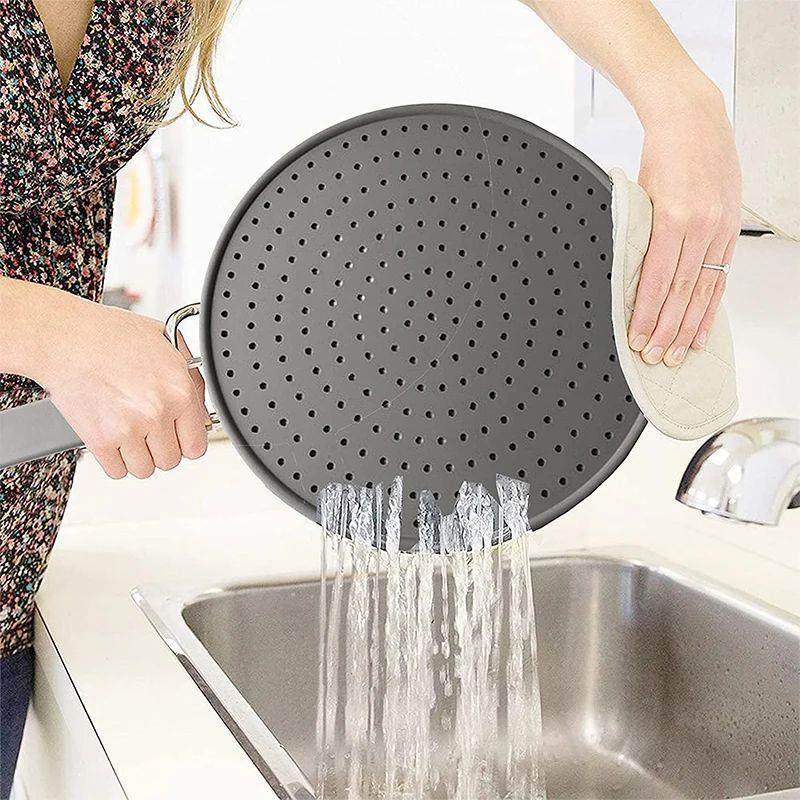 Silicone Kitchen Splatter Screen with Handle Heat-resisting
