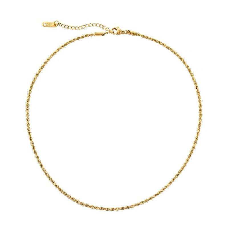 savi fashion twist chain titanium steel necklace ins short g