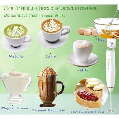 Milk Frother Mixer Rechargeable Handheld For Coffee With 2