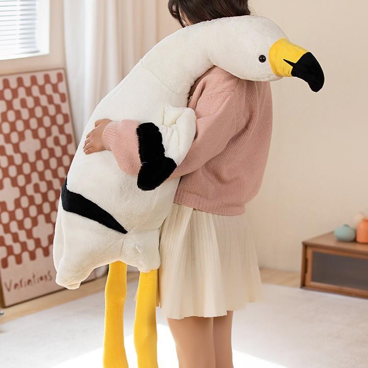 Large pink flamingo pillow plush toy doll Sleeping leg clip