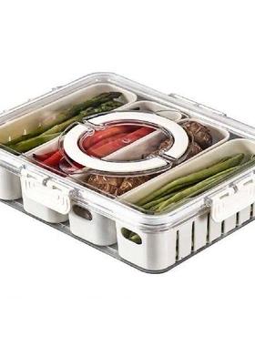 Food Storage Box Double-layer Crisper Box with Drain Basket