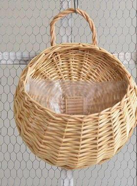 Wall Mounted Handmade Wicker Flower Pot Hanging Woven