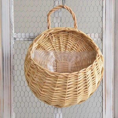 Wall Mounted Handmade Wicker Flower Pot Hanging Woven