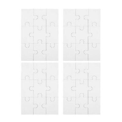 4 Sheets Wooden Puzzle Blank Jigsaw Puzzles Sublimation