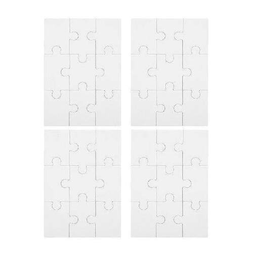 4 Sheets Wooden Puzzle Blank Jigsaw Puzzles Sublimation