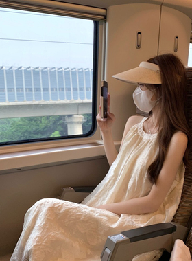 Meliss Lazy  韩版夏季宽松百搭挂脖无袖连衣裙