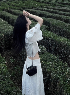 Meliss Lazy夏季小香风网红名媛气质高级感上衣半身裙两件套女