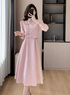 Meliss Lazy新中式国风高端两件套连衣裙高级感显气质洋气旗袍裙