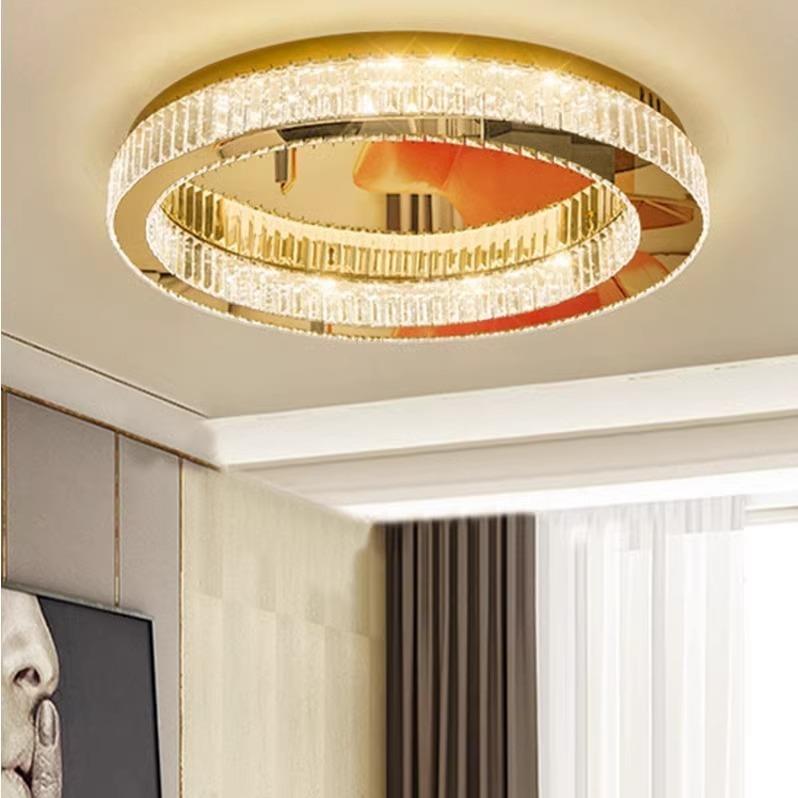 2024北欧新款主卧室灯简约现代客厅灯吸顶灯轻奢餐厅水晶灯具