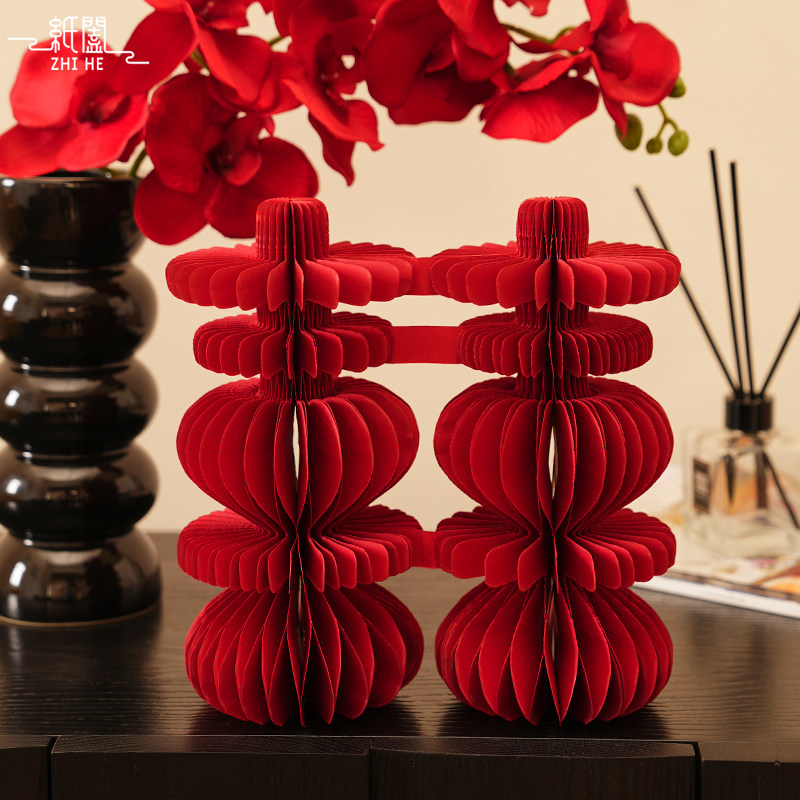 中古喜字婚房布置桌面装饰立体双囍蜂窝折纸摆件结婚卧室客厅婚庆,家居饰品,桌面摆件,淘宝优惠券,粉丝福利购,淘宝优惠卷