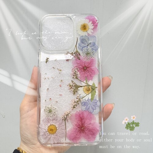 爆款泫雅风日系温婉真花适用于苹果17手机壳iphone16 15 14永生花华为mate70全包三星s25谷歌pixel10pro软壳