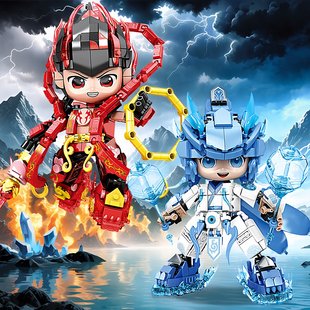 2026新款哪咤适用于乐高积木拼装男孩子儿童玩具机甲系列哪吒敖丙